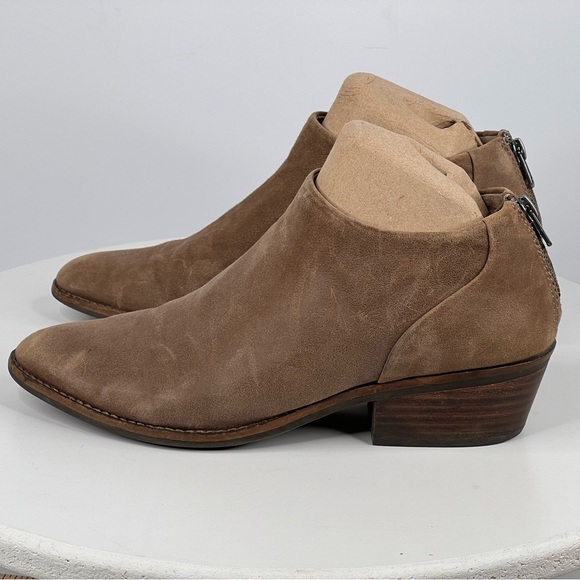 Lucky Brand Booties Brown Suede Ankle Boots Boho Western Leather Festival 9 - Picture 3 of 15